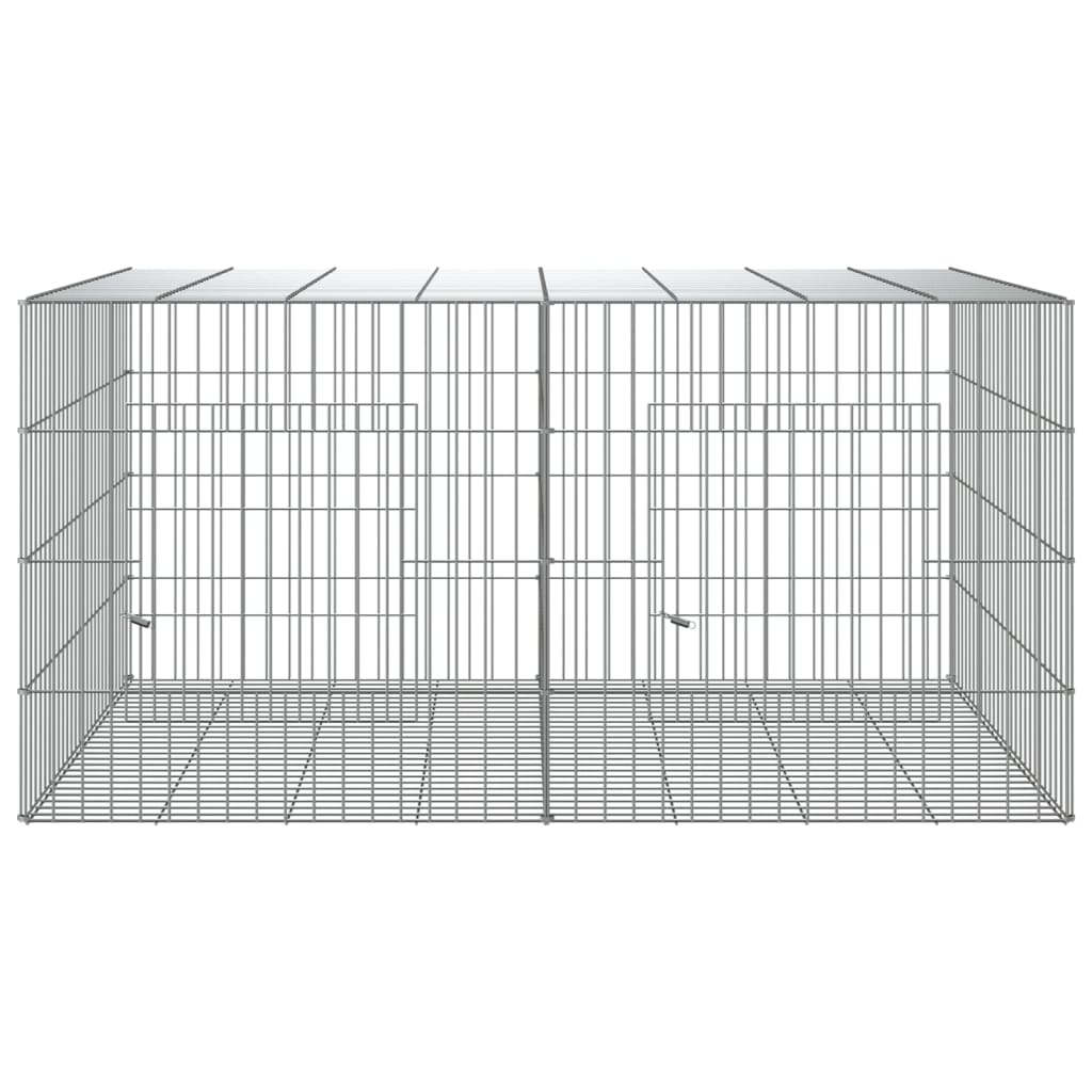 2dílná klec pro králíka 110 x 79 x 54 cm pozinkované železo