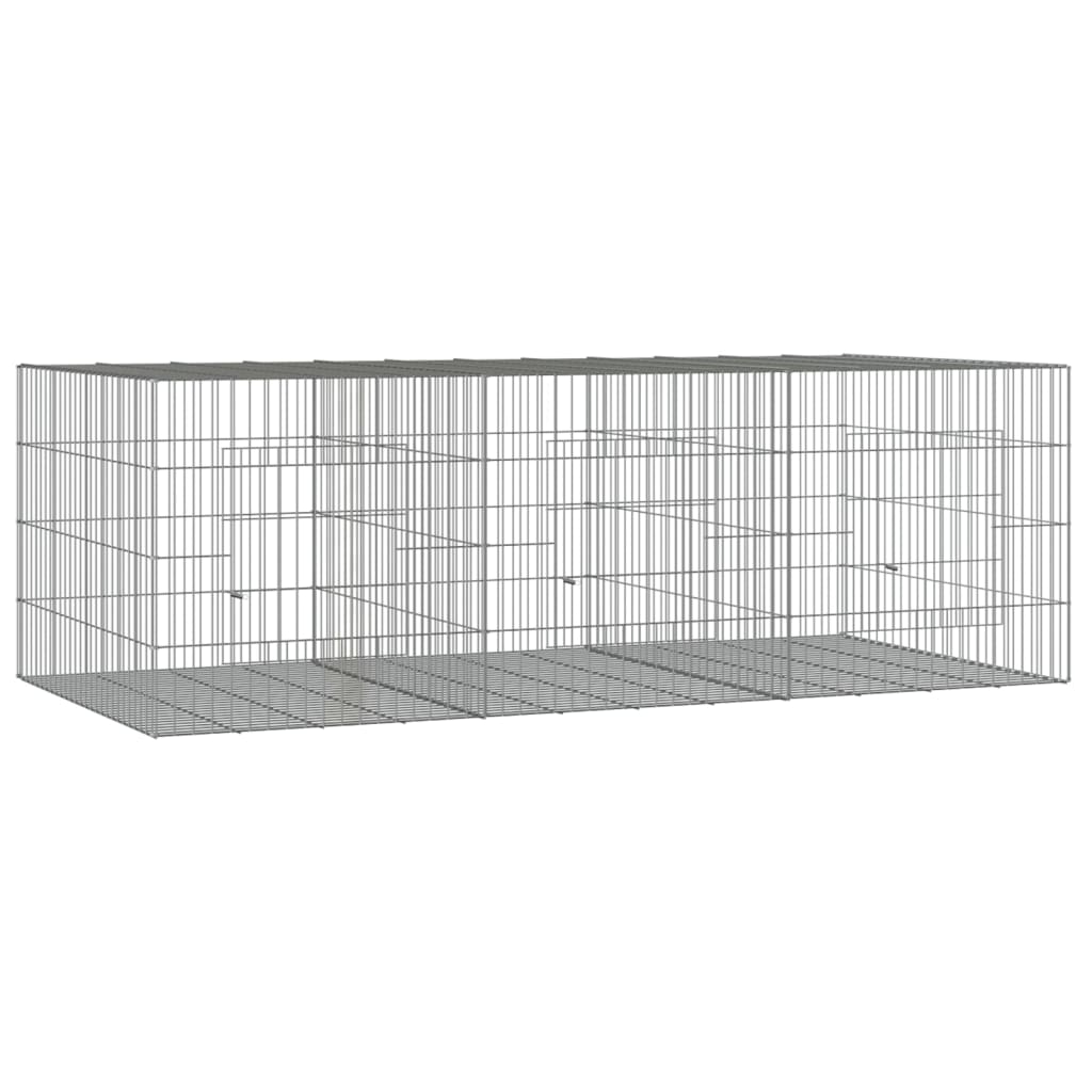  3-panelová klietka pre králiky 163x79x54 cm pozinkované železo