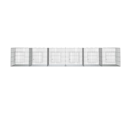vidaXL Cușcă pentru iepuri, 6 panouri, 327x79x54 cm, fier galvanizat