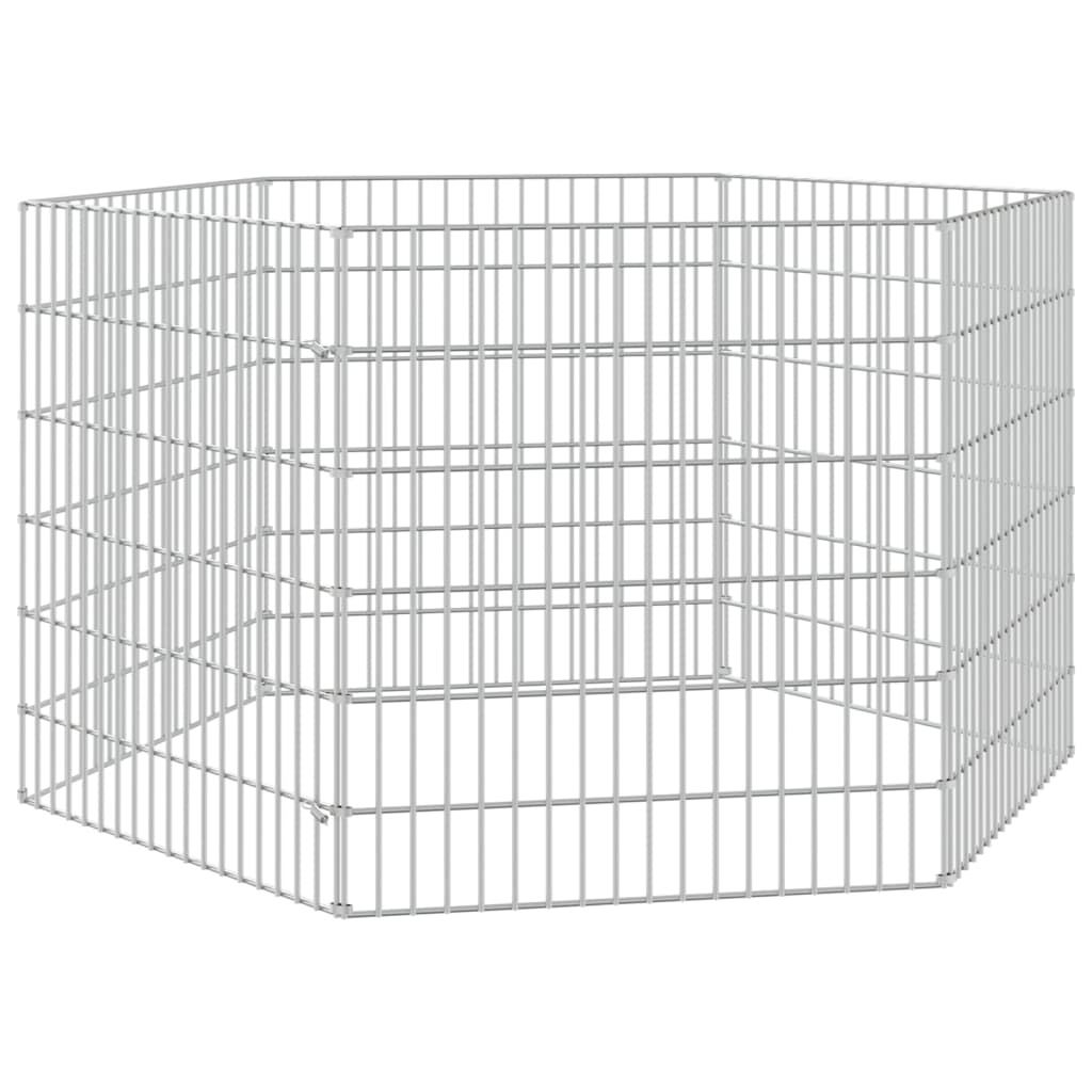 Cușcă pentru iepuri, 6 panouri, 54×60 cm, fier galvanizat