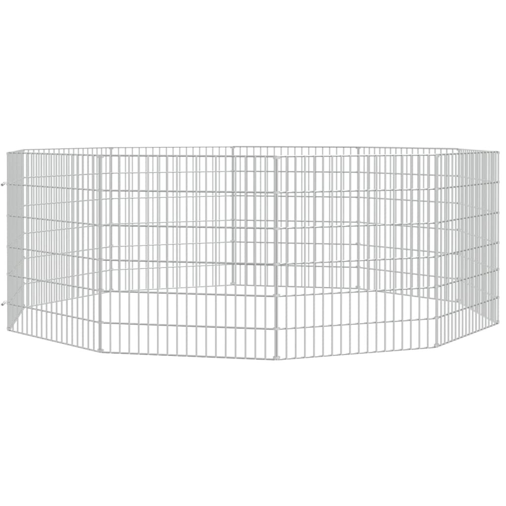 vidaXL Dierenverblijf 10 panelen 54x60 cm gegalvaniseerd ijzer afbeelding