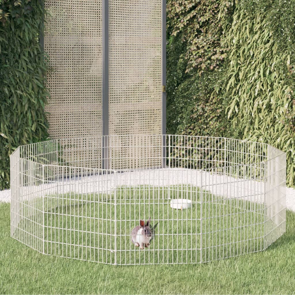 vidaXL Adăpost pentru animale cu 12 panouri, 54x60 cm, fier galvanizat