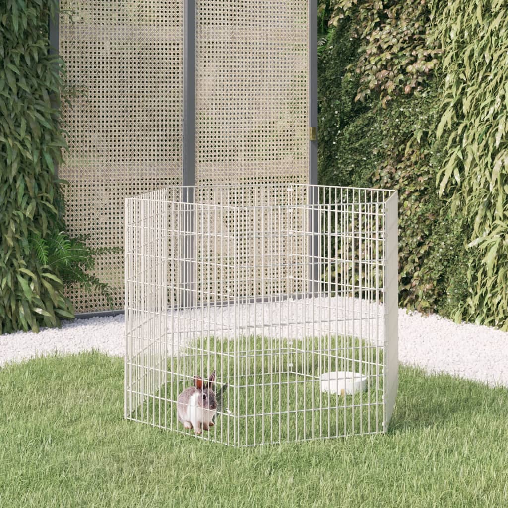vidaXL Cușcă pentru iepuri, 6 panouri, 54x80 cm, fier galvanizat