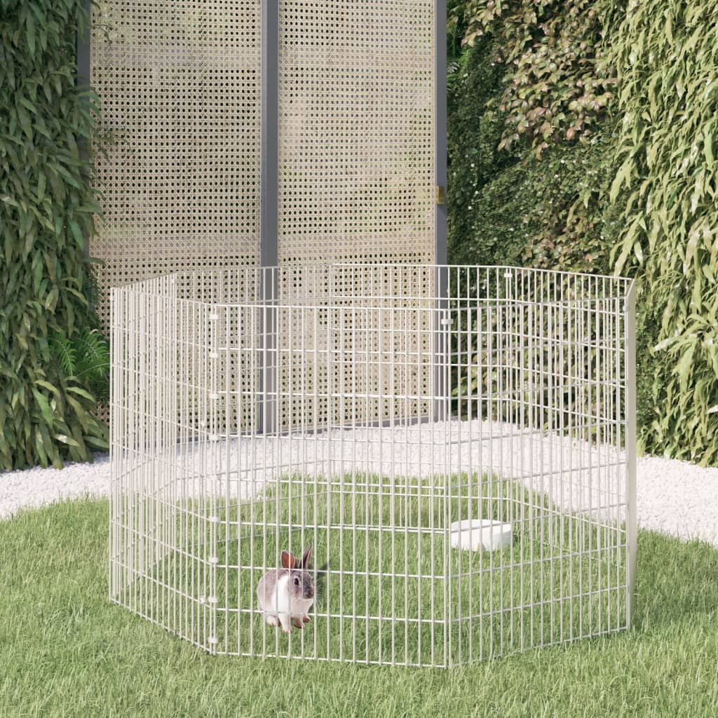 vidaXL Adăpost pentru animale cu 8 panouri, 54x80 cm, fier galvanizat