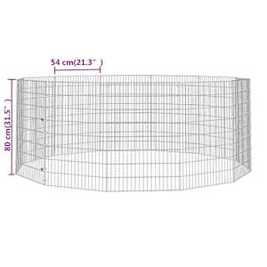 Ohrádka pro zvířata 12 panelů 54 x 80 cm pozinkované železo - obrázek 8
