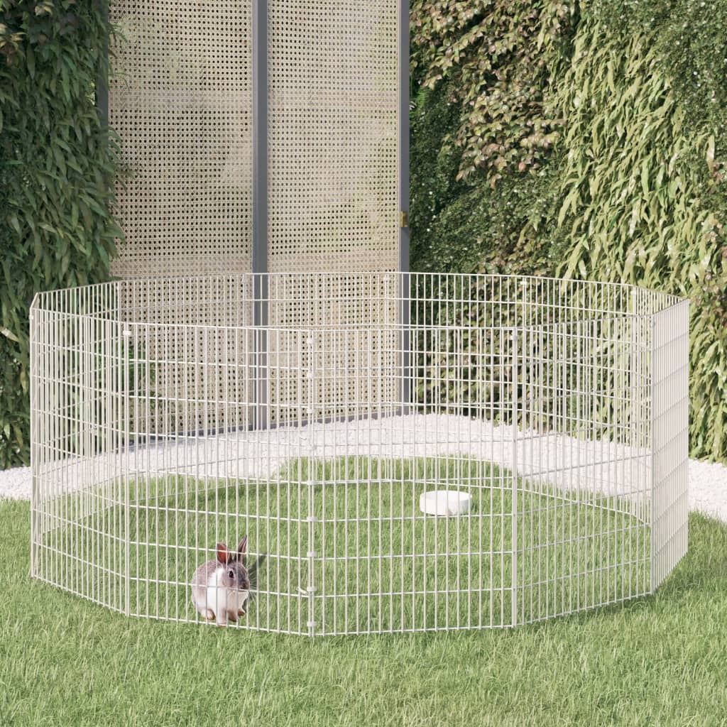 vidaXL Coelheira de 12 painéis 54x80 cm ferro galvanizado