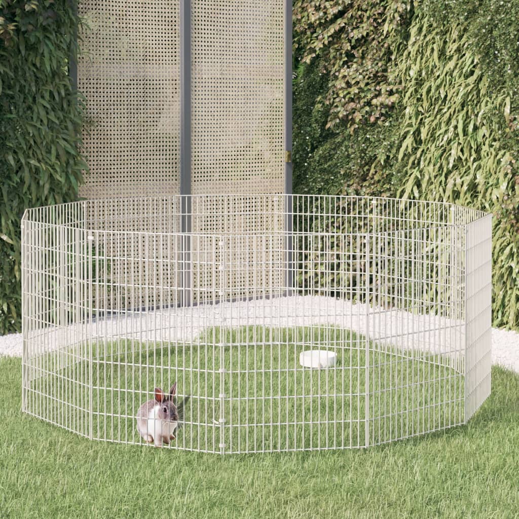 vidaXL Cușcă pentru iepuri, 12 panouri, 54x80 cm, fier galvanizat