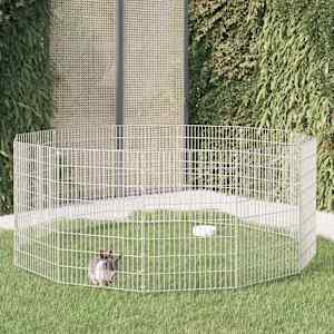 Ograda za živali na prostem z 12 paneli 54x80 cm železo