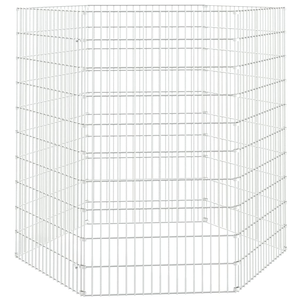 Cușcă pentru iepuri, 6 panouri, 54×100 cm, fier galvanizat