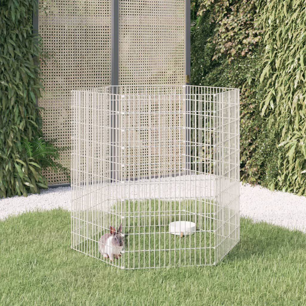 vidaXL Adăpost pentru animale cu 6 panouri, 54x100 cm, fier galvanizat