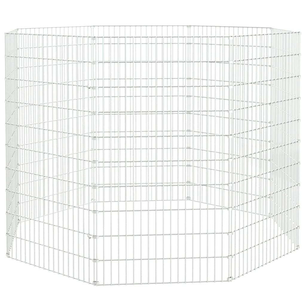 vidaXL Recinto animales corral 8 paneles hierro galvanizado 54x100 cm