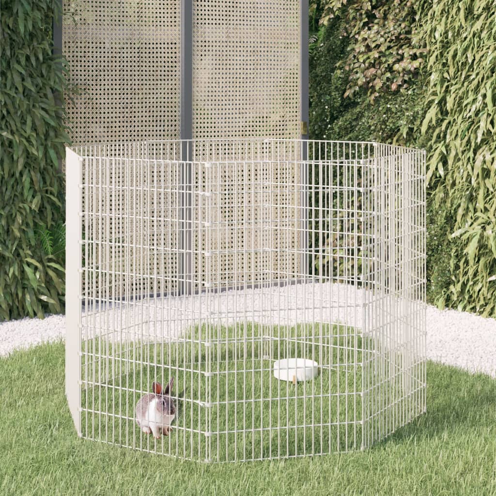 vida XL Kaninchenkäfig 8 Paneele 54x 100 cm Verzinktes Eisen