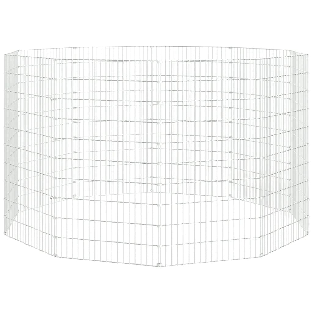 vidaXL Dierenverblijf 10 panelen 54x100 cm gegalvaniseerd ijzer afbeelding