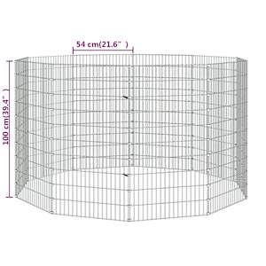 Ohrádka pro zvířata 10 panelů 54 x 100 cm pozinkované železo - obrázek 8
