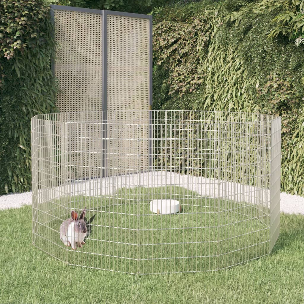vidaXL Adăpost pentru animale cu 12 panouri, 54x100 cm fier galvanizat