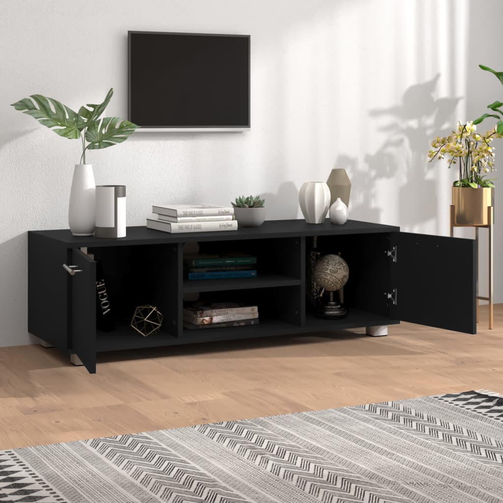  TV stolík čierny 110x40x35 cm spracované drevo