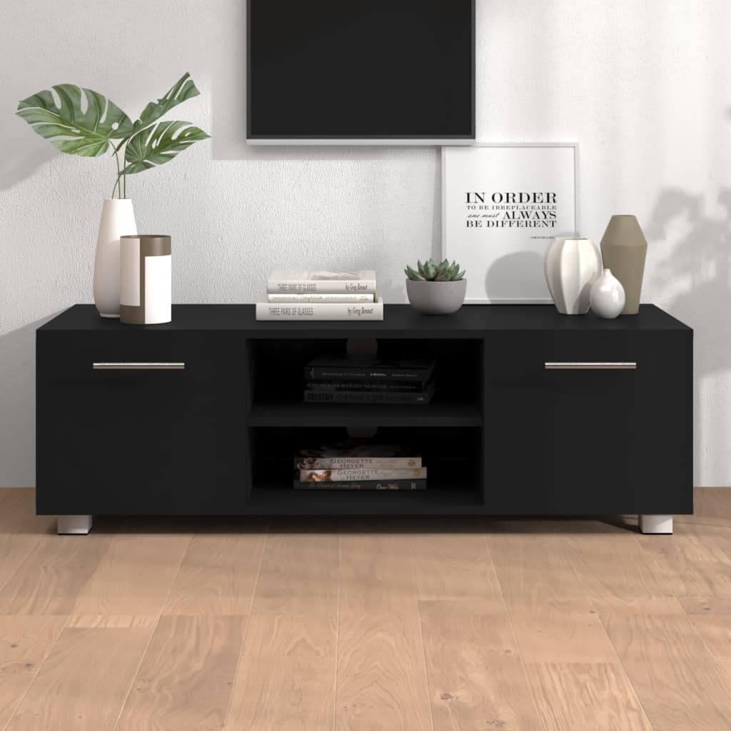  TV stolík čierny 110x40x35 cm spracované drevo