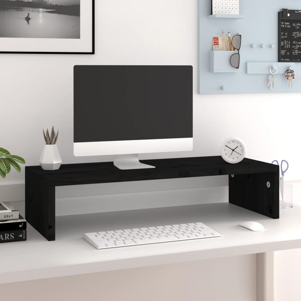 vidaXL Suport pentru monitor negru 60x23,5x12 cm lemn prelucrat
