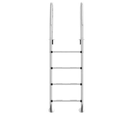 vidaXL Zwembadladder 54x38x184,5 cm 304 roestvrij staal