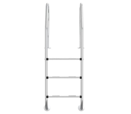 vidaXL Σκάλα Πισίνας 54 x 38 x 158 εκ. από Ανοξείδωτο Ατσάλι