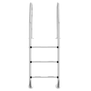 vidaXL Σκάλα Πισίνας 54 x 38 x 158 εκ. από Ανοξείδωτο Ατσάλι