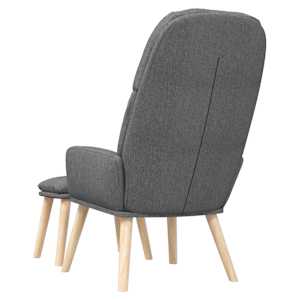 Relaxační křeslo se stoličkou světle šedé textil - obrázek 5