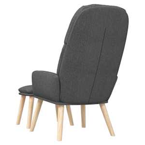 Relaxační křeslo se stoličkou tmavě šedé textil - obrázek 5