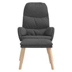 vidaXL Relaxing Chair with a Stool Dark Grey Fabric