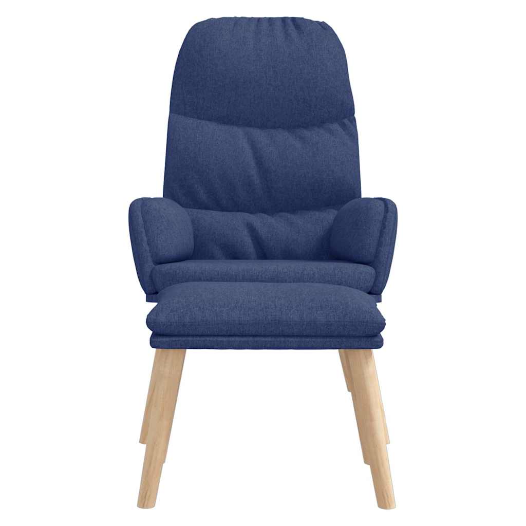 vidaXL Relaxstoel met voetenbank stof blauw, foto 2