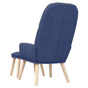 Relaxační křeslo se stoličkou modré textil - obrázek 5