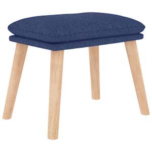 Relaxační křeslo se stoličkou modré textil - obrázek 10