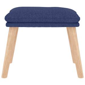 Relaxační křeslo se stoličkou modré textil - obrázek 11