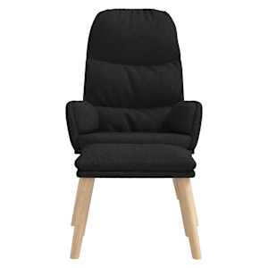 Relaxační křeslo se stoličkou černé textil - obrázek 3