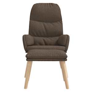 Relaxační křeslo se stoličkou taupe textil - obrázek 3