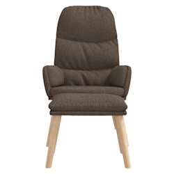 vidaXL Relaxing Chair with a Stool Taupe Fabric