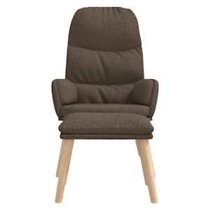vidaXL Chaise de relaxation avec tabouret Taupe Tissu