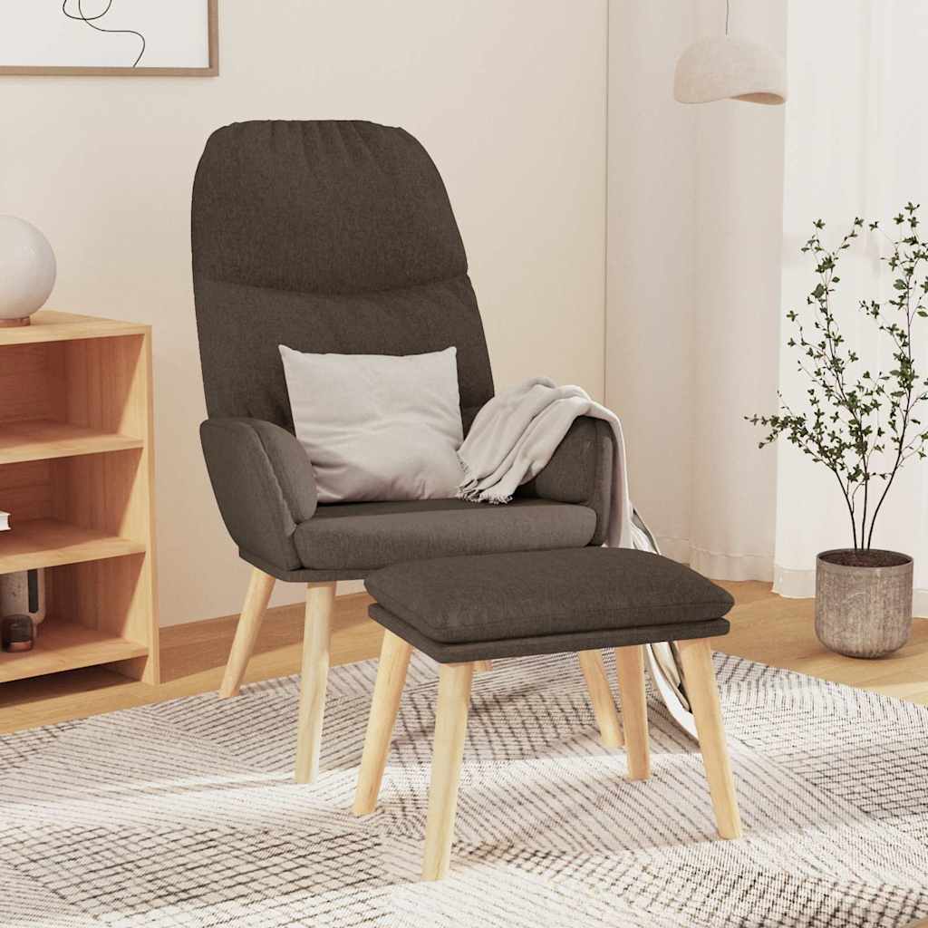 vidaXL Fotel z podn�kiem, kolor taupe, obity tkanin�