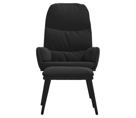 vidaXL Chaise de relaxation avec tabouret Noir Velours