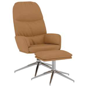 vidaXL Chaise de relaxation avec tabouret Taupe Similicuir daim