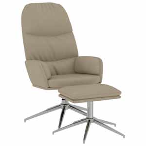 vidaXL Relaxsessel mit Hocker Hellgrau Wildleder-Optik