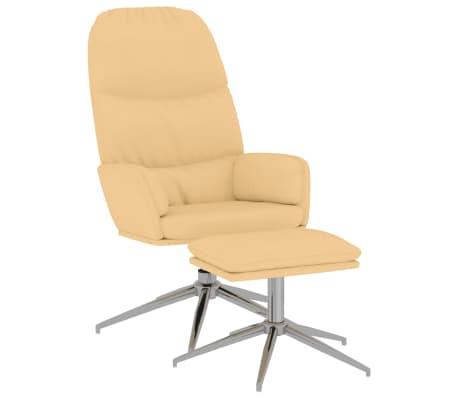 vidaXL Πολυθρόνα Relax με Υποπόδιο Κρεμ Λευκό από Συνθετικό Καστόρι