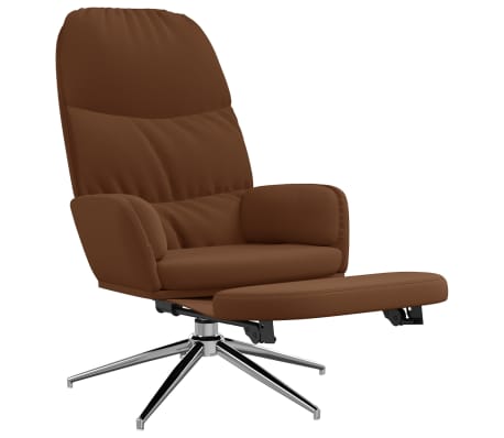 vidaXL Poilsio kėdė su pakoja, rudos spalvos, dirbtinė versta oda