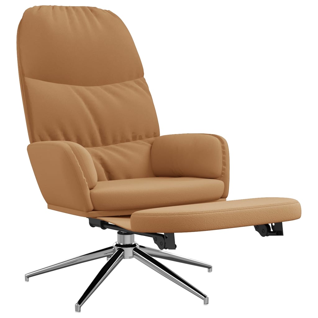 vidaXL Chaise de relaxation avec repose-pied Taupe Similicuir daim