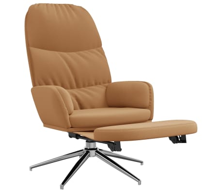 vidaXL Poilsio kėdė su pakoja, taupe spalvos, dirbtinė versta oda