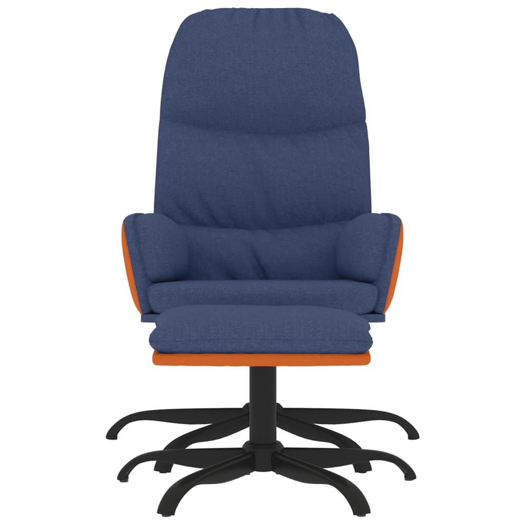 vidaXL Relaxstoel met voetenbank stof blauw