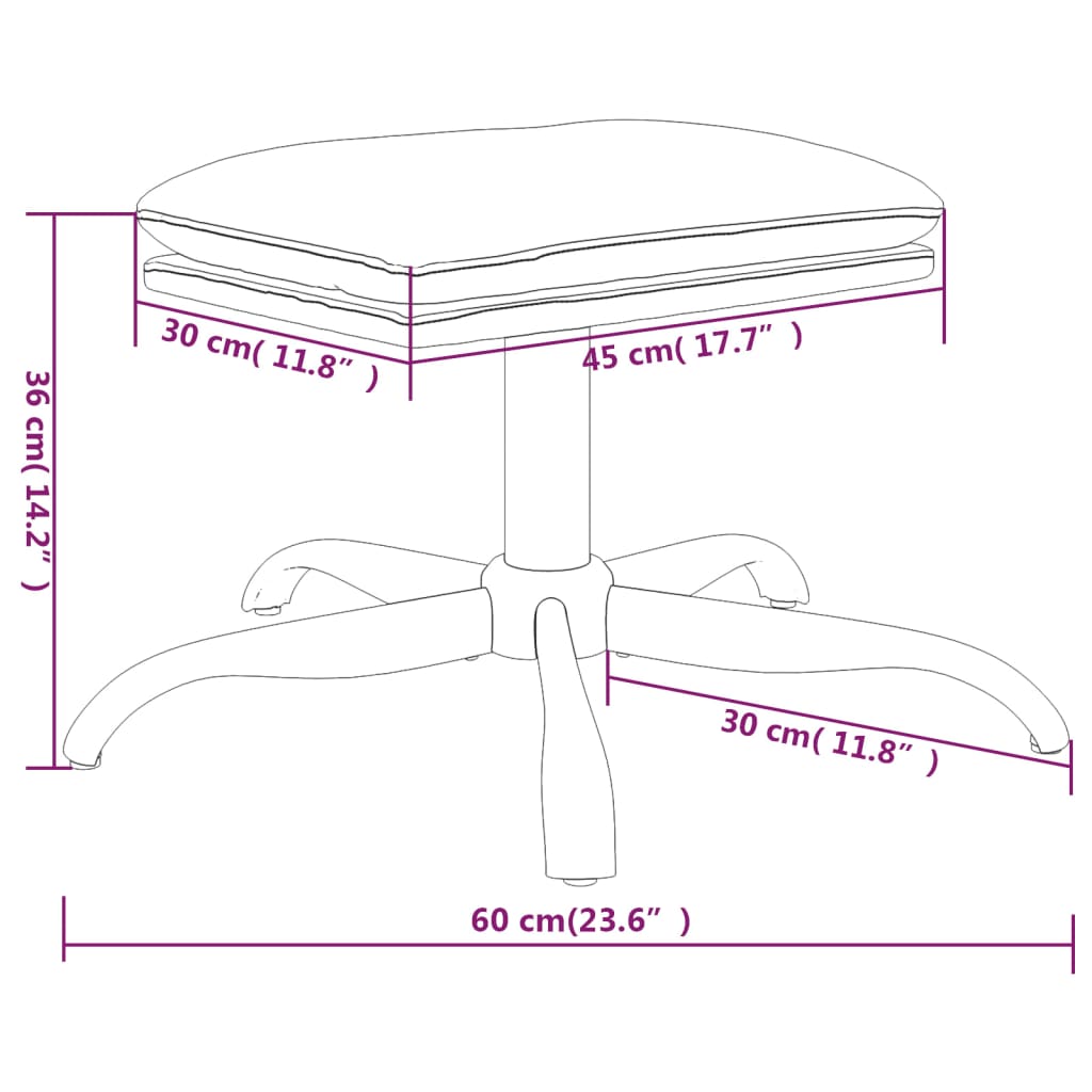 Scaun de relaxare cu taburet, albastru, textil