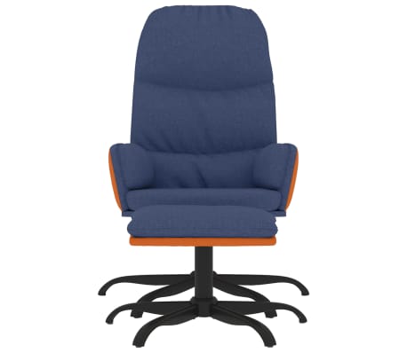 vidaXL Relaxstoel met voetenbank stof blauw