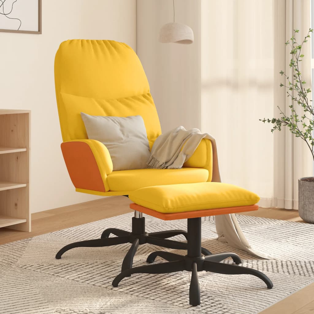 vida XL Relaxsessel mit Hocker Senfgelb Stoff