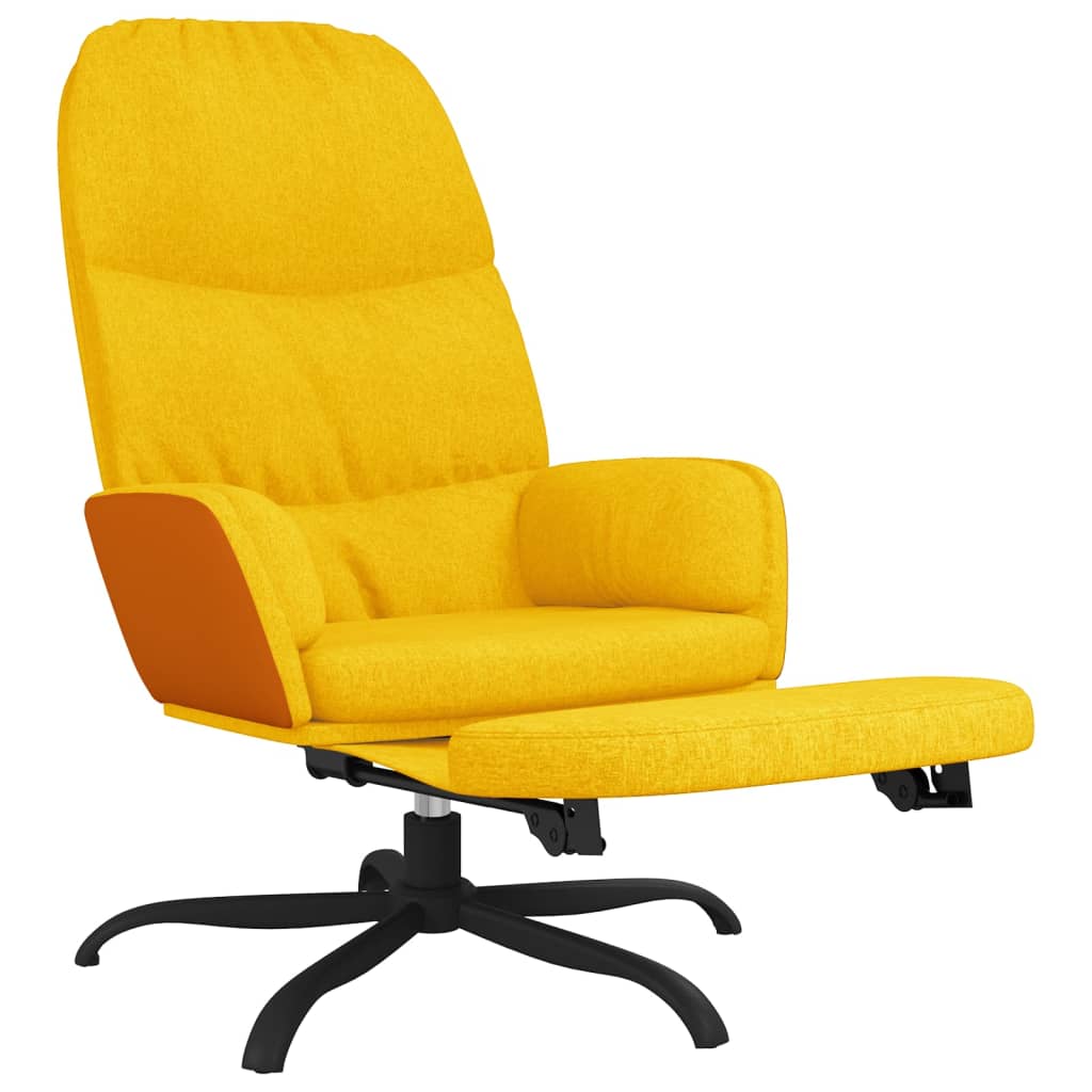 vidaXL Chaise de relaxation avec repose-pied Jaune moutarde Tissu