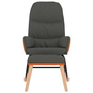 vidaXL Schaukelsessel mit Hocker Dunkelgrau Stoff